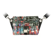 Crossbody kabelka/ledvinka ELVEE černá s motivem GRAFFITI