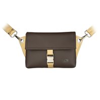 Crossbody kabelka/ledvinka ELVEE čokoládová, zlatá metalíza