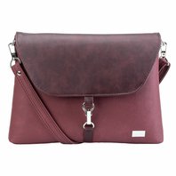 Malá, klopová, crossbody kabelka LENA vínová sv + tmavě