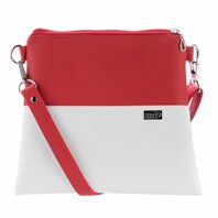 Malá crossbody  kabelka MANON - červená + bílá
