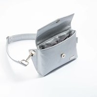 Mini kabelka EMBEE stříbrná, hadí
