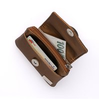 Mini peněženka EMA hnědá, metalická